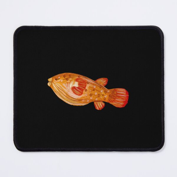 Item preview, Fish red ocean sea life watercolor illustration black designed and sold by Yana Mustafina | Boho Soulful Designs.