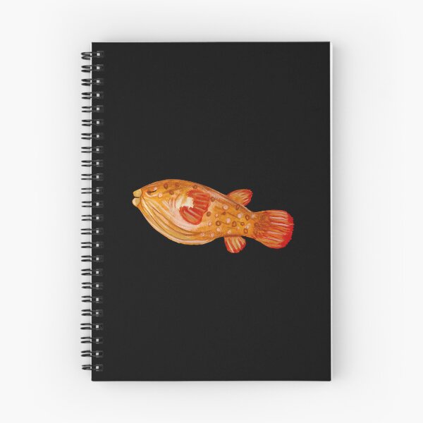 Item preview, Fish red ocean sea life watercolor illustration black designed and sold by Yana Mustafina | Boho Soulful Designs.
