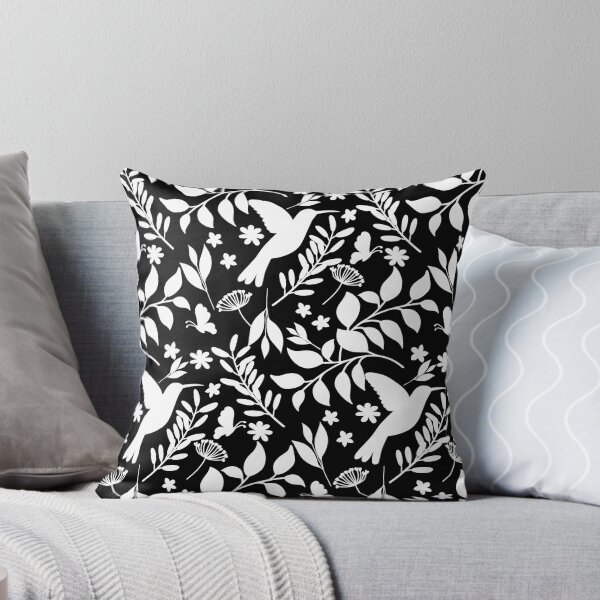 Item preview, Black Forest | Black and WhiteBotanical Birds Butterflies Floral Print designed and sold by thelustrous.