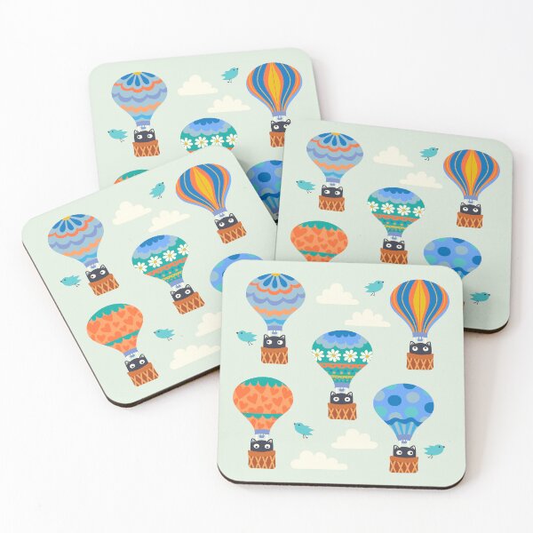 Item preview, Hot Air Balloon Cats designed and sold by Carrie Cantwell Art.