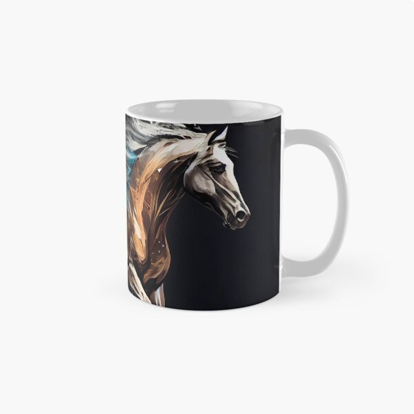 Item preview, Abstract Artwork, Horse Running in Vibrant Paint on Black Background designed and sold by GotPink.