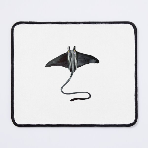 Item preview, Slope devilfish black ocean sea watercolor sketch designed and sold by Yana Mustafina | Boho Soulful Designs.