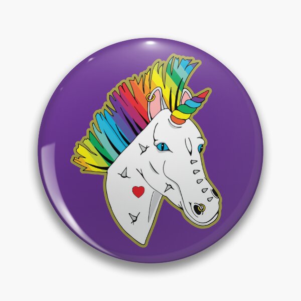 Item preview, Pride Punk Rainbow Mohican Unicorn designed and sold by HotHibiscus.