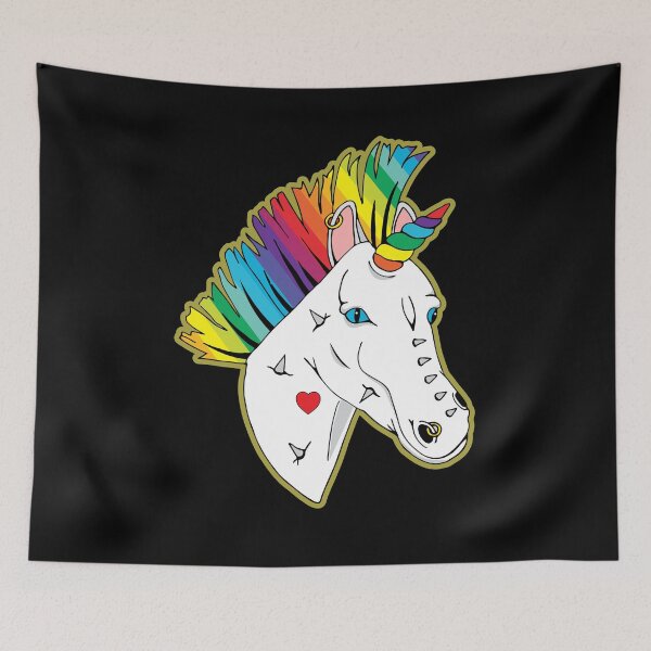 Item preview, Pride Punk Rainbow Mohican Unicorn designed and sold by HotHibiscus.