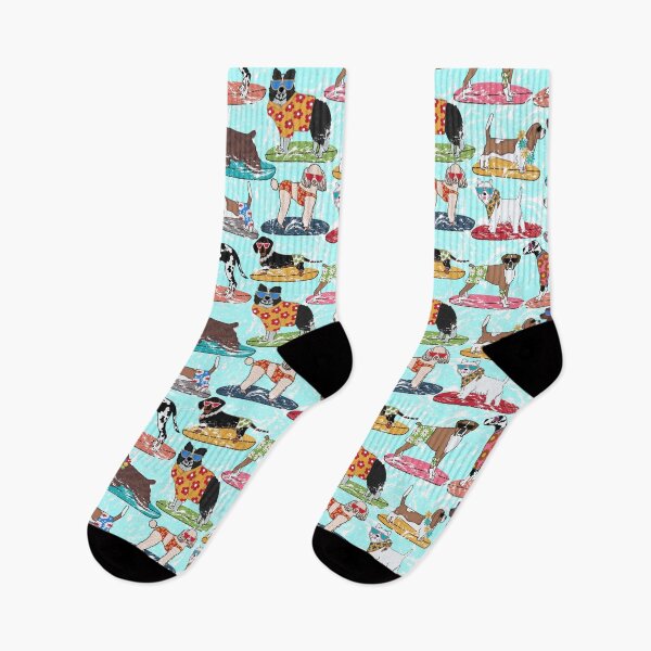 Item preview, Dogs Surfing at the Beach designed and sold by sarakaquabubble.