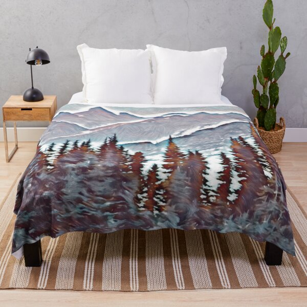 Item preview, Mountain range art muted blues and gray designed and sold by Inktown.