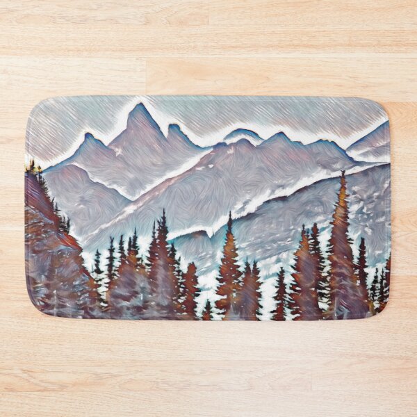 Item preview, Mountain range art muted blues and gray designed and sold by Inktown.