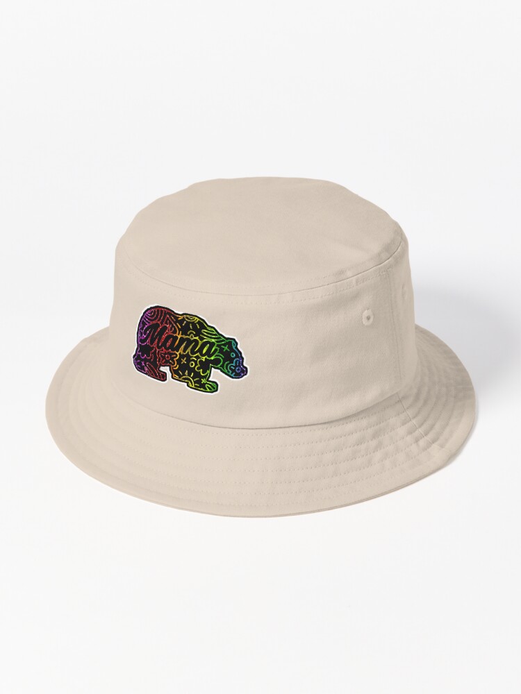 Mama Bear funky rainbow colors Bucket Hat for Sale by Chazwozzer