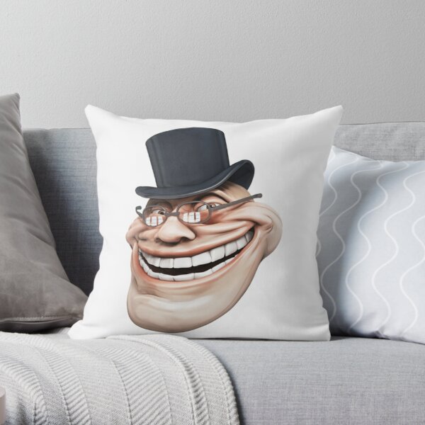 Humor Pillow Sham Cartoon Style Troll Face Guy for Annoying