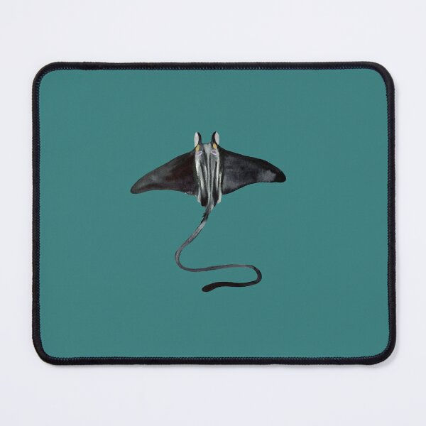 Item preview, Slope devilfish black ocean sea watercolor sketch turquoise  designed and sold by Yana Mustafina | Boho Soulful Designs.