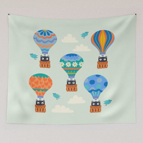 Item preview, Hot Air Balloon Cats designed and sold by Carrie Cantwell Art.