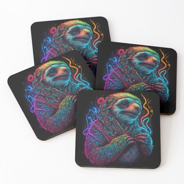 Item preview, Psychedelic Trippy Rainbow Rave Sloth designed and sold by Iosis-Art.