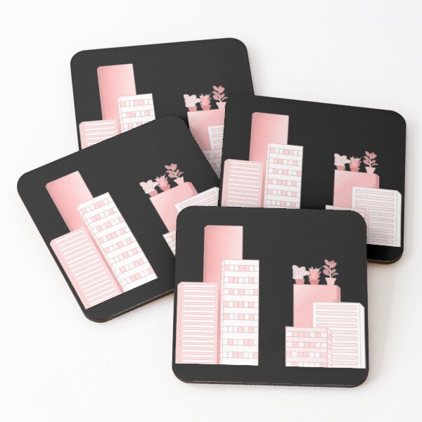 Item preview, Pink skyscrapers  designed and sold by Artistkhg.