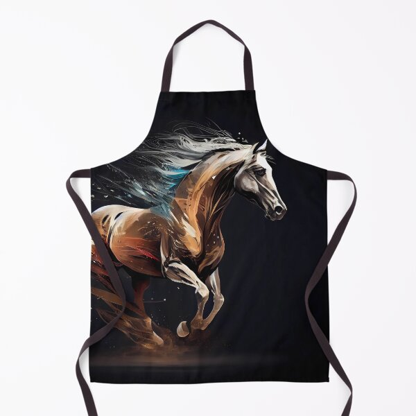 Item preview, Abstract Artwork, Horse Running in Vibrant Paint on Black Background designed and sold by GotPink.