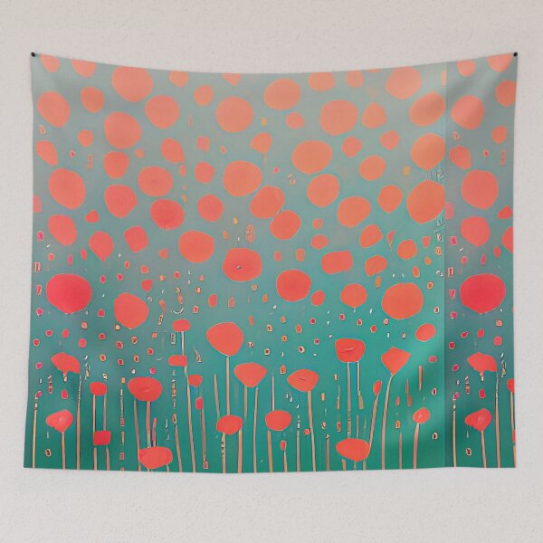 Item preview, Muted abstract red poppies designed and sold by ibelieveimages.