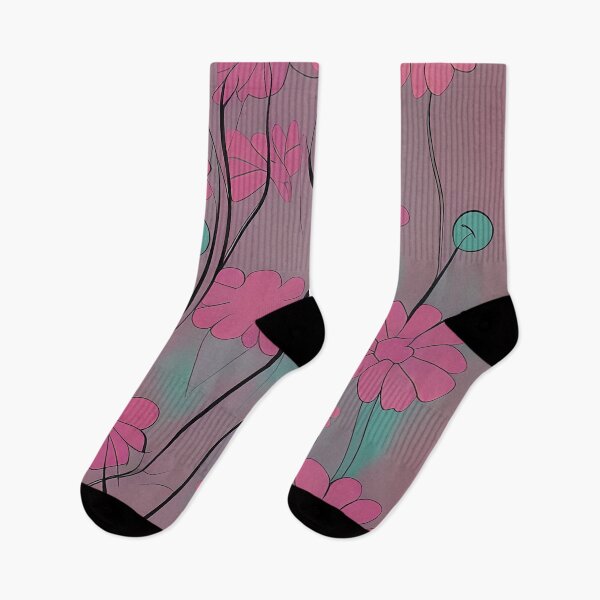 Item preview, Funky muted pink and teal floral designed and sold by ibelieveimages.