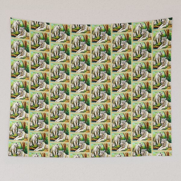 Item preview, Cute White Tigers In The Jungle. Buy Now designed and sold by Health And Fitness Posts e-Store.