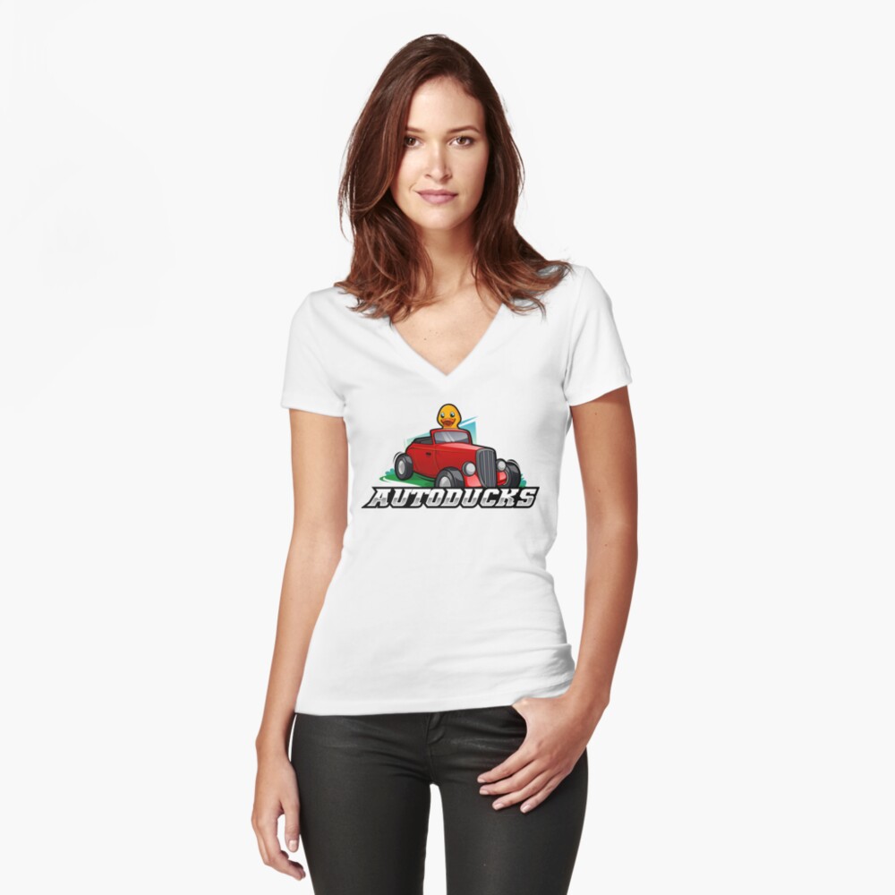 Item preview, Fitted V-Neck T-Shirt designed and sold by Autoducks.