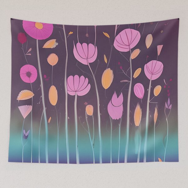 Aperçu de l'œuvre Muted pink and orange abstract floral créée et vendue par ibelieveimages.