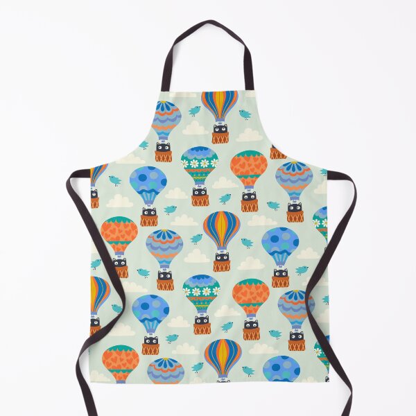 Item preview, Black Cats in Hot Air Balloons - Pattern designed and sold by Carrie Cantwell Art.