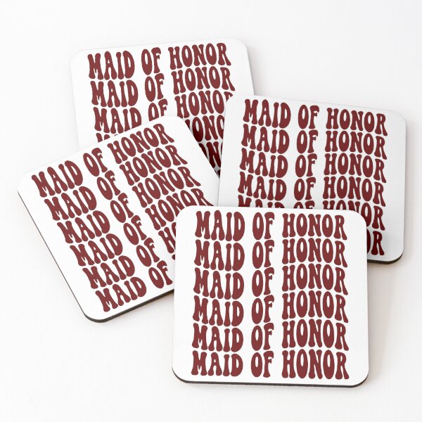 Item preview, Maid Of Honor Dark Red Retro Graphic Bridal Party Gifts for Bachelorette Party designed and sold by mysticblvd.