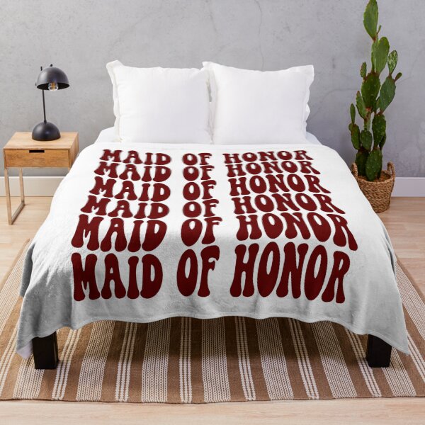 Item preview, Maid Of Honor Dark Red Retro Graphic Bridal Party Gifts for Bachelorette Party designed and sold by mysticblvd.