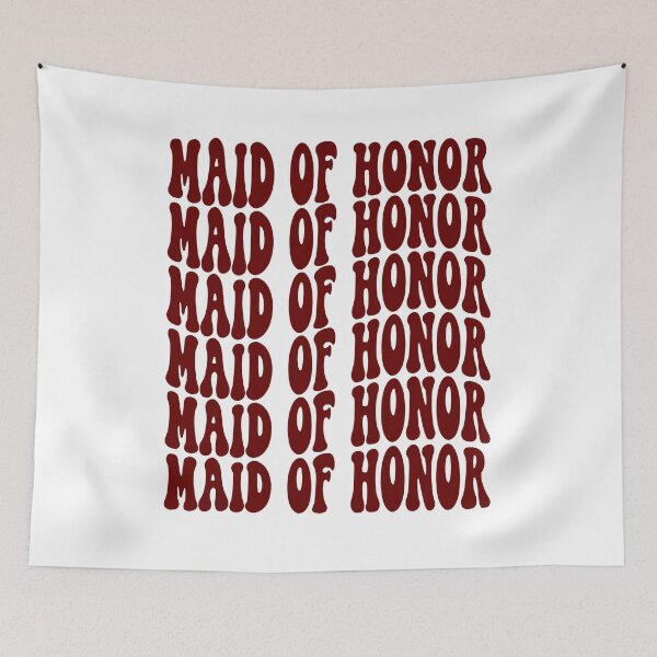 Item preview, Maid Of Honor Dark Red Retro Graphic Bridal Party Gifts for Bachelorette Party designed and sold by mysticblvd.