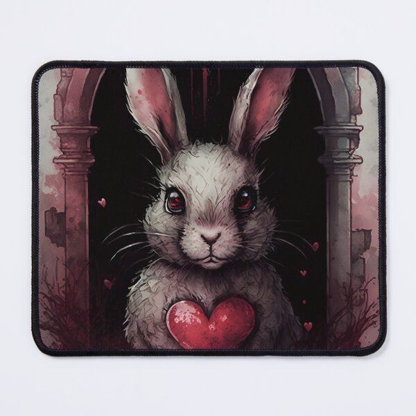 Item preview, Cute Goth Love Bunny Lovebunny Horror Valentine Watercolor Freaky designed and sold by CGSGraphics.