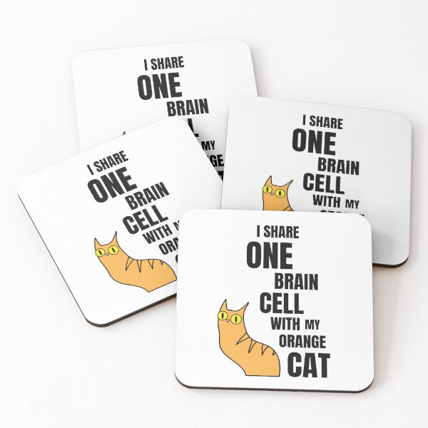 Item preview, I Share One Brain Cell With My Orange Cat – Funny orange tabby cat designed and sold by Rigipedia.