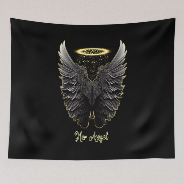 Item preview, Her Angel - Black angel wings with halo designed and sold by SteampunkMoai.