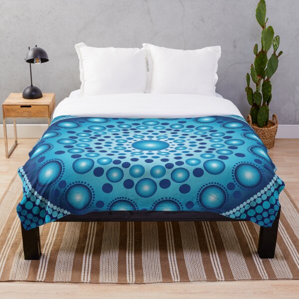 Item preview, Diseño de mandala de punto azul designed and sold by ColoreDots.