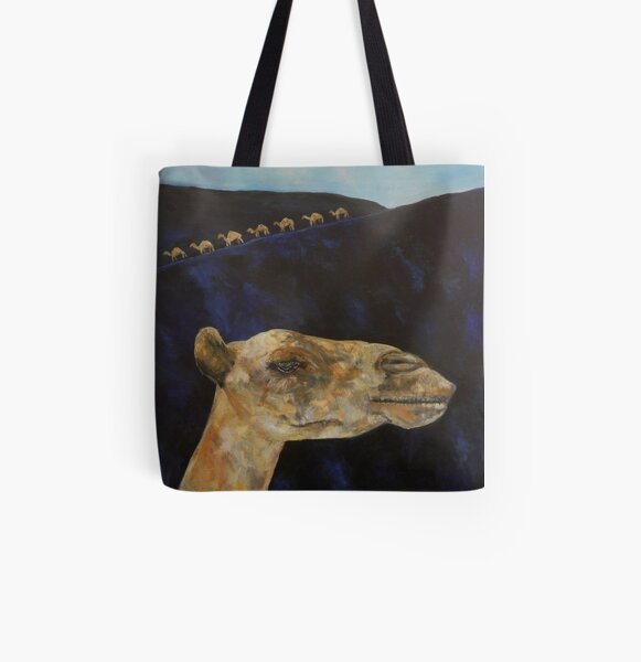 Memories of Lanzarote - camels on black sand All Over Print Tote Bag