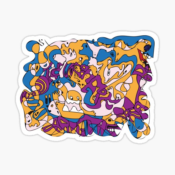 HIDE THE WORD HERE! - Creative Doodle Art with Hidden Words Sticker
