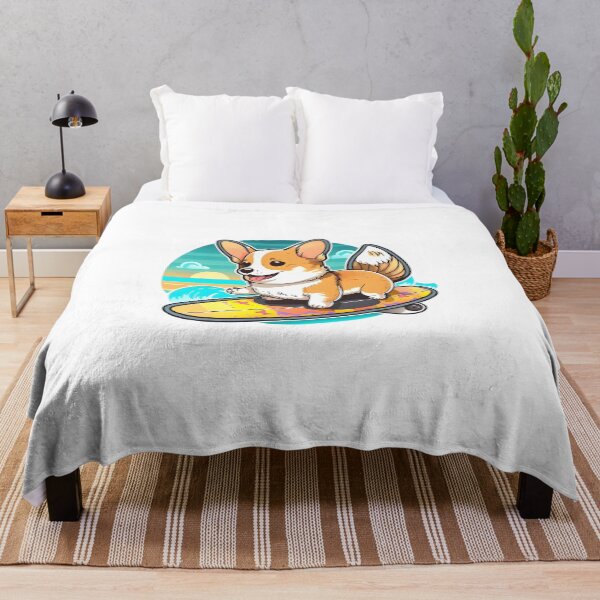 Item preview, Kawaii Corgi Riding Skateboard Surfboard - Thankful Energy designed and sold by Akira Miyamoto.