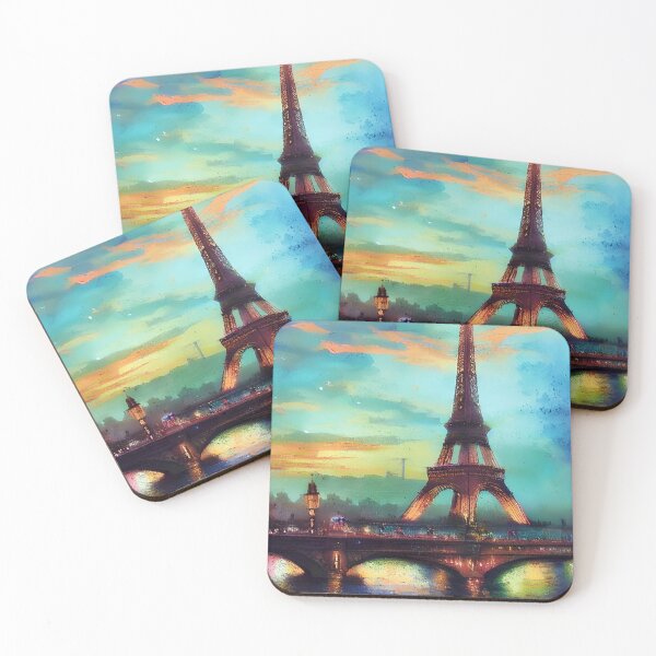 Item preview, Eiffel tower and bridge painting designed and sold by ibelieveimages.