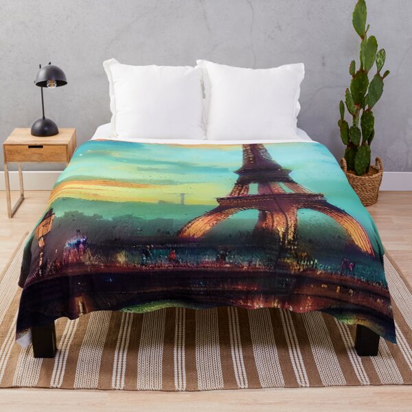 Item preview, Eiffel tower and bridge painting designed and sold by ibelieveimages.