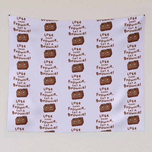 Item preview, Lose that Frownie eat a Brownie - Funny Brownie Puns Sticker designed and sold by byFizCreative.