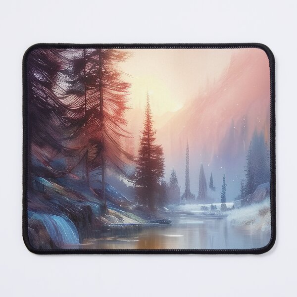 Item preview, Snowy mountain river sunrise designed and sold by ibelieveimages.