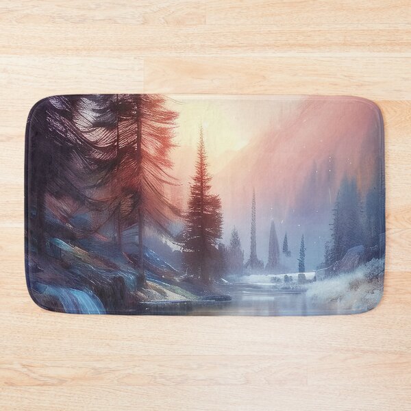 Item preview, Snowy mountain river sunrise designed and sold by ibelieveimages.