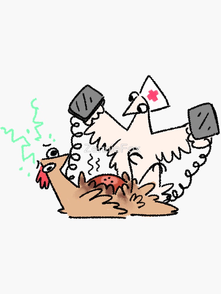 Thumbnail 3 of 3, Sticker, Hen Resuscitation designed and sold by ZennieFox.