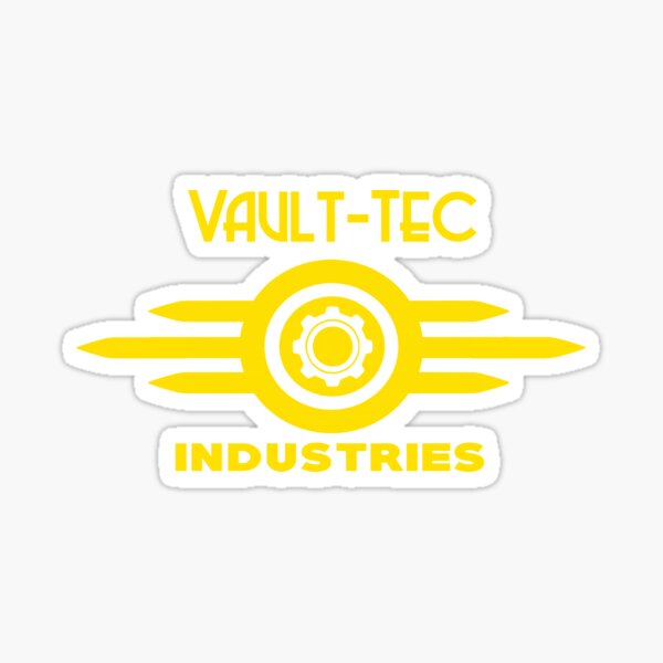 Vault-tec industries (yellow) Sticker for Sale by Murderbunnytees