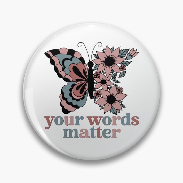 Item preview, Your Words Matter Graphic For Teacher Or Nurse Gift With Retro Boho Butterfly designed and sold by mysticblvd.