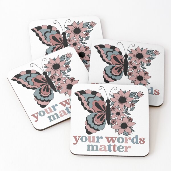 Item preview, Your Words Matter Graphic For Teacher Or Nurse Gift With Retro Boho Butterfly designed and sold by mysticblvd.