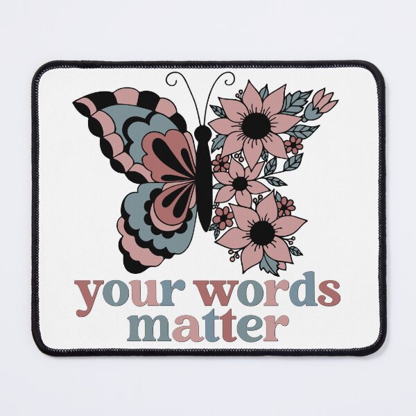 Item preview, Your Words Matter Graphic For Teacher Or Nurse Gift With Retro Boho Butterfly designed and sold by mysticblvd.