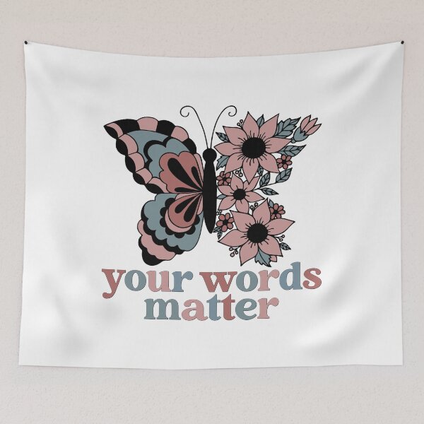 Item preview, Your Words Matter Graphic For Teacher Or Nurse Gift With Retro Boho Butterfly designed and sold by mysticblvd.