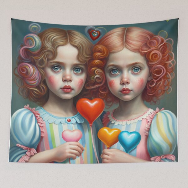 Item preview, Valentine Candy Art, Candy Girl, Lowbrow, Big Eye Girl, Pop Surrealism Art designed and sold by Art.Fusion.Studio.