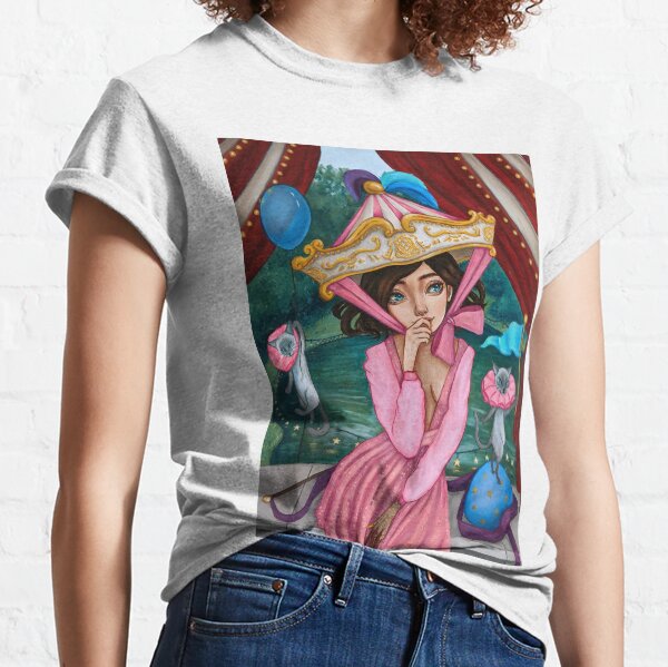 Curtain Call Oil Painting Whimsical Circus Magical Portrait Surreal Classic T-Shirt