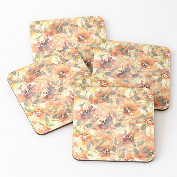 Item preview, Orange Watercolor Floral Seamless Surface Pattern designed and sold by PBJArt.
