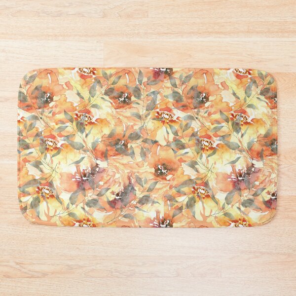 Item preview, Orange Watercolor Floral Seamless Surface Pattern designed and sold by PBJArt.