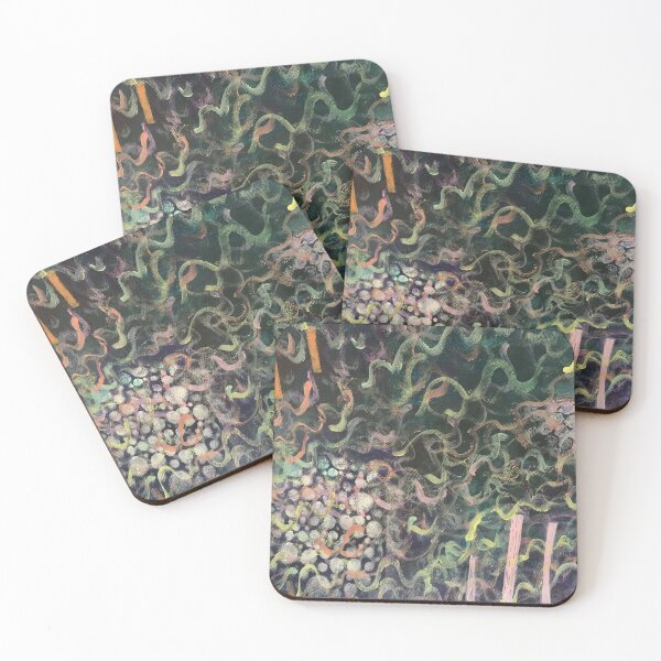 Item preview, Aquascape - abstract art print colorful abstract wall art aquatic plants designed and sold by AdzSpirit.